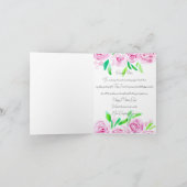 Waterverf Roze Rozen Groene bladeren Moederdag Kaart (Binnen)