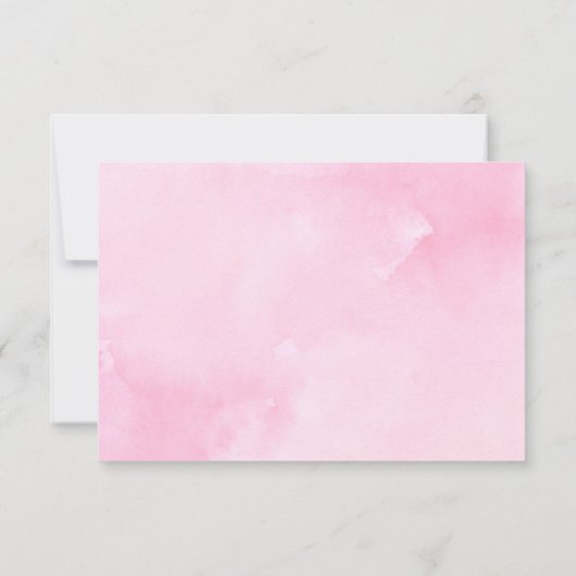 Waterverf Roze Rozen Hydrangeas Groen RSVP (Achterkant)