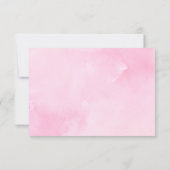 Waterverf Roze Rozen Hydrangeas Groen RSVP Kaartje (Achterkant)