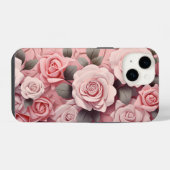 Waterverf Roze Rozen iPhone Hoesje (Achterkant horizontaal)