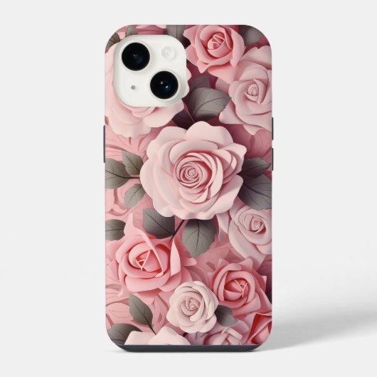 Waterverf Roze Rozen iPhone Hoesje (Achterkant)