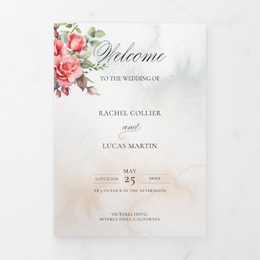 Waterverf Roze Rozen & Kalligrafie Programma (Cover)