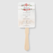 Waterverf Roze Rozen & Kalligrafie Programma Handwaaier (Voorkant)