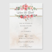 Waterverf Roze Rozen & Kalligrafie Save the Date (Voorkant)