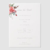 Waterverf Roze Rozen & Kalligrafie Save the Date Vellum Uitnodigingen (Voorkant)