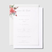 Waterverf Roze Rozen & Kalligrafie Save the Date Vellum Uitnodigingen (Offset)