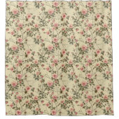 Waterverf Roze Rozen Knoppen Patroon Douchegordijn (Voorkant)