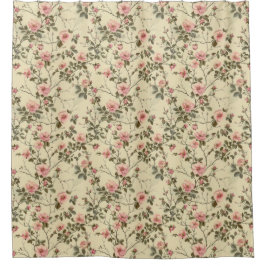 Waterverf Roze Rozen Knoppen Patroon Douchegordijn