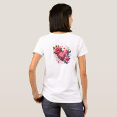 Waterverf roze rozen krans rood hart Beste Mam T-shirt (Achterkant volledig)