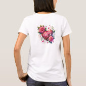 Waterverf roze rozen krans rood hart Beste Mam T-shirt (Achterkant)