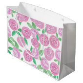 Waterverf, roze rozen large cadeautasje (Achterkant Gekanteld)