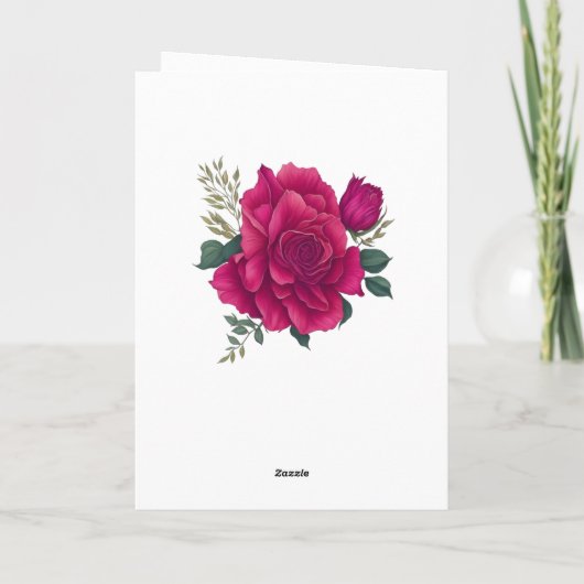 Waterverf Roze Rozen Lente Boeket 60e Verjaardag Kaart (Achterkant)