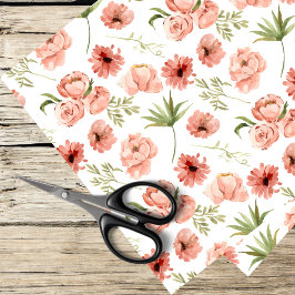 waterverf roze rozen, madeliefjes tissuepapier