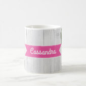 Waterverf roze rozen op Rustic Grey Wood Board Koffiemok (Center)