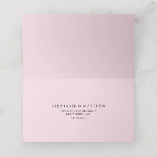 Waterverf roze rozen orchideeën bloemenbruiloft plaatskaartje (Binnenkant ongevouwen)