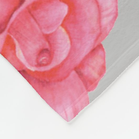 Waterverf roze rozen petals en lederen patroon fleece deken (Hoek)