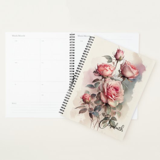 Waterverf Roze rozen Planner (Display)