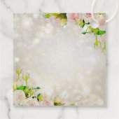 Waterverf roze rozen Quinceañera Bedankjes Labels (Achterkant)