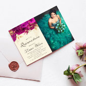 Waterverf Roze Rozen Quinceanera Fotouitnodiging Kaart