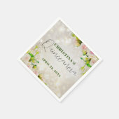 Waterverf roze rozen Quinceañera Servet (Hoek)