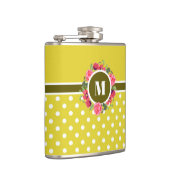 Waterverf roze rozen rode papavers met een groot m heupfles (Rechts)