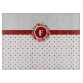 Waterverf roze rozen rode papavers met een groot m snijplank (Voorkant)