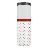 Waterverf roze rozen rode papavers met een groot m thermosbeker (Achterkant)