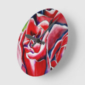 waterverf roze rozen ronde klok (Hoek)