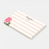 Waterverf roze rozen Shabby Chic Stripes Post-it® Notes (Schuin)