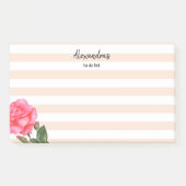 Waterverf roze rozen Shabby Chic Stripes Post-it® Notes (Voorkant)
