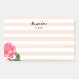 Waterverf roze rozen Shabby Chic Stripes Post-it® Notes