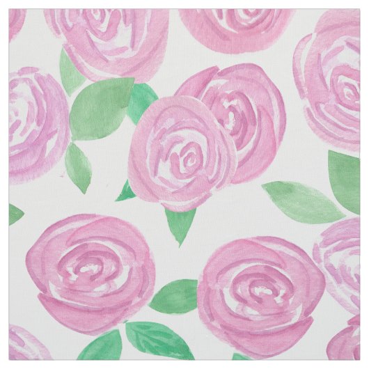 WATERVERF . Roze rozen Stof (Swatch)