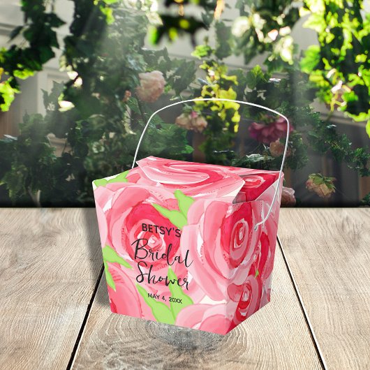 Waterverf Roze Rozen Take Out Bedankdoosjes