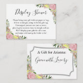 Waterverf roze rozen tonen Vrijgezellenfeest Informatiekaartje (Voorkant / Achterkant)