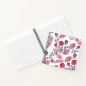 Waterverf roze rozen veren wit notitieboek (Binnen)