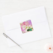 Waterverf Roze rozen Vierkante Sticker (Envelop)