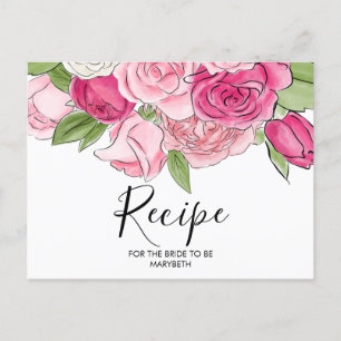 Waterverf Roze Rozen Vrijgezellenfeest Recept Kaar Briefkaart