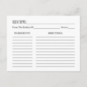 Waterverf Roze Rozen Vrijgezellenfeest Recept Kaar Briefkaart (Achterkant)