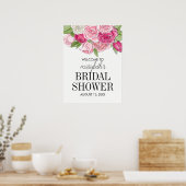 Waterverf roze rozen Vrijgezellenfeest WelkomstPos Poster (Keuken)