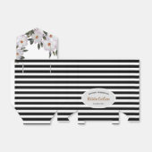 Waterverf roze rozen zwarte strepen patroon bedankdoosjes (Uitgevouwen)