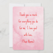 Waterverf Roze Rozenbloem Moederdag Artistiek Bedankkaart (Achterkant)