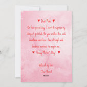 Waterverf Roze Rozenbloem Moederdag Artistiek Feestdagenkaart (Achterkant)