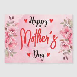 Waterverf Roze Rozenbloem Moederdag Kaart