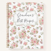 Waterverf Roze Rozenbloemen Bloemen Bloemen Grootm Notitieboek (Voorkant)