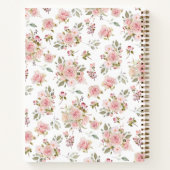 Waterverf Roze Rozenbloemen Bloemen Bloemen Grootm Notitieboek (Achterkant)