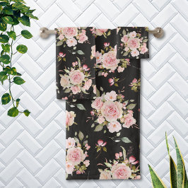 Waterverf Roze Rozenbloemen Bloempatroon Bad Handdoek