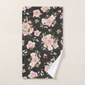 Waterverf Roze Rozenbloemen Bloempatroon Bad Handdoek (Handdoek)