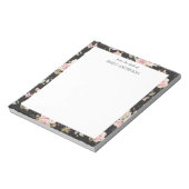 Waterverf Roze Rozenbloemen Bloempatroon Notitieblok (Linkerzijde)