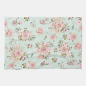 Waterverf Roze Rozenbloemen Bloempatroon Theedoek (Horizontaal)