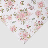 Waterverf Roze Rozenbloemen Bloempatroon Tissuepapier (Detail)